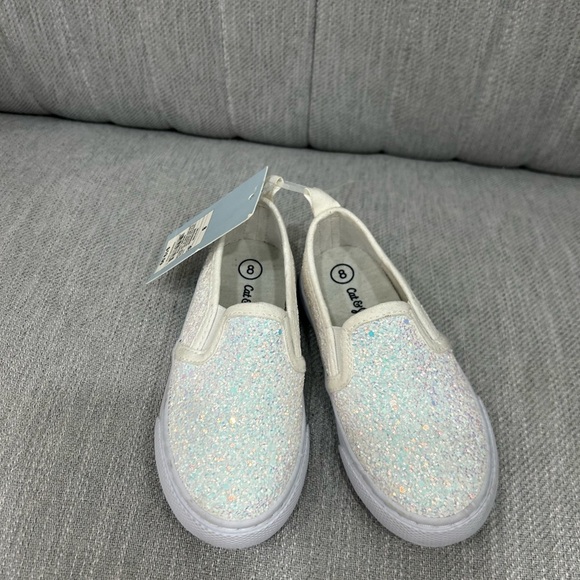 Cat & Jack Other - Girls Glittery Kids Slip-On Shoes size 8